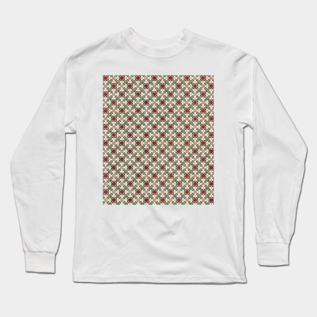 Floral Romantic Design Old School Pattern Long Sleeve T-Shirt by Brains